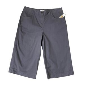 Vintage‎ Talbots Wide Leg Cropped Pants Women Size 10 Gray Stretch Culottes NWT